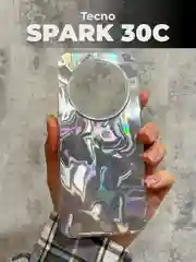 Серый металлик чехол для Tecno Spark 30C (Техно Спарк 30С), переливающийся, с градиентом