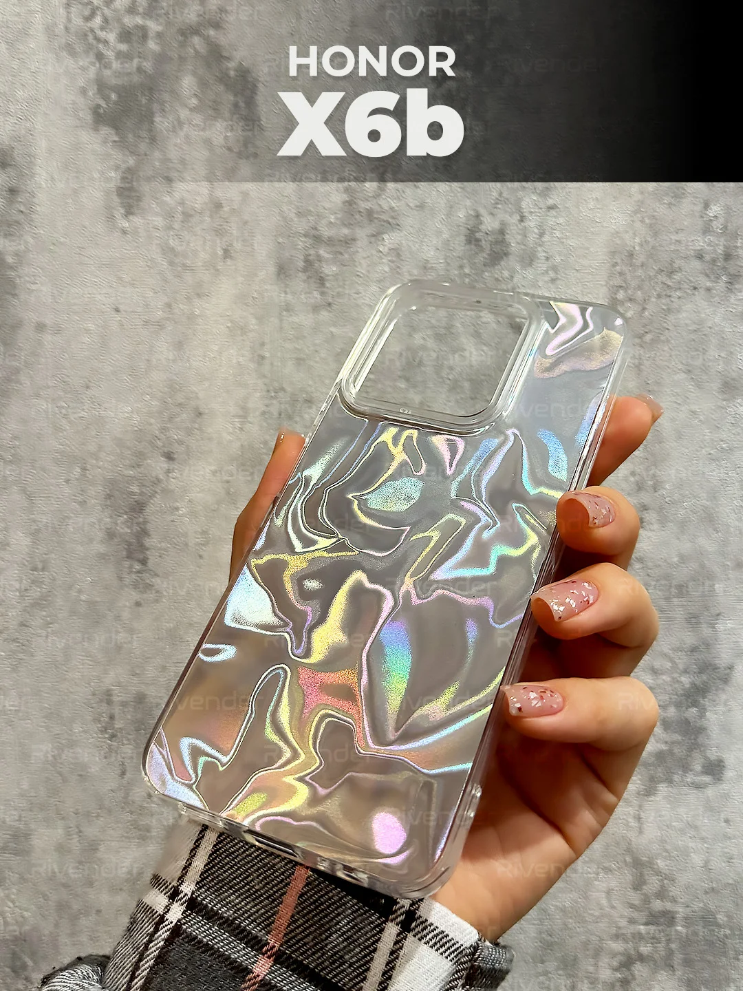 Серый металлик чехол для HONOR X6B (Хонор X6б Икс 6в), переливающийся, с градиентом
