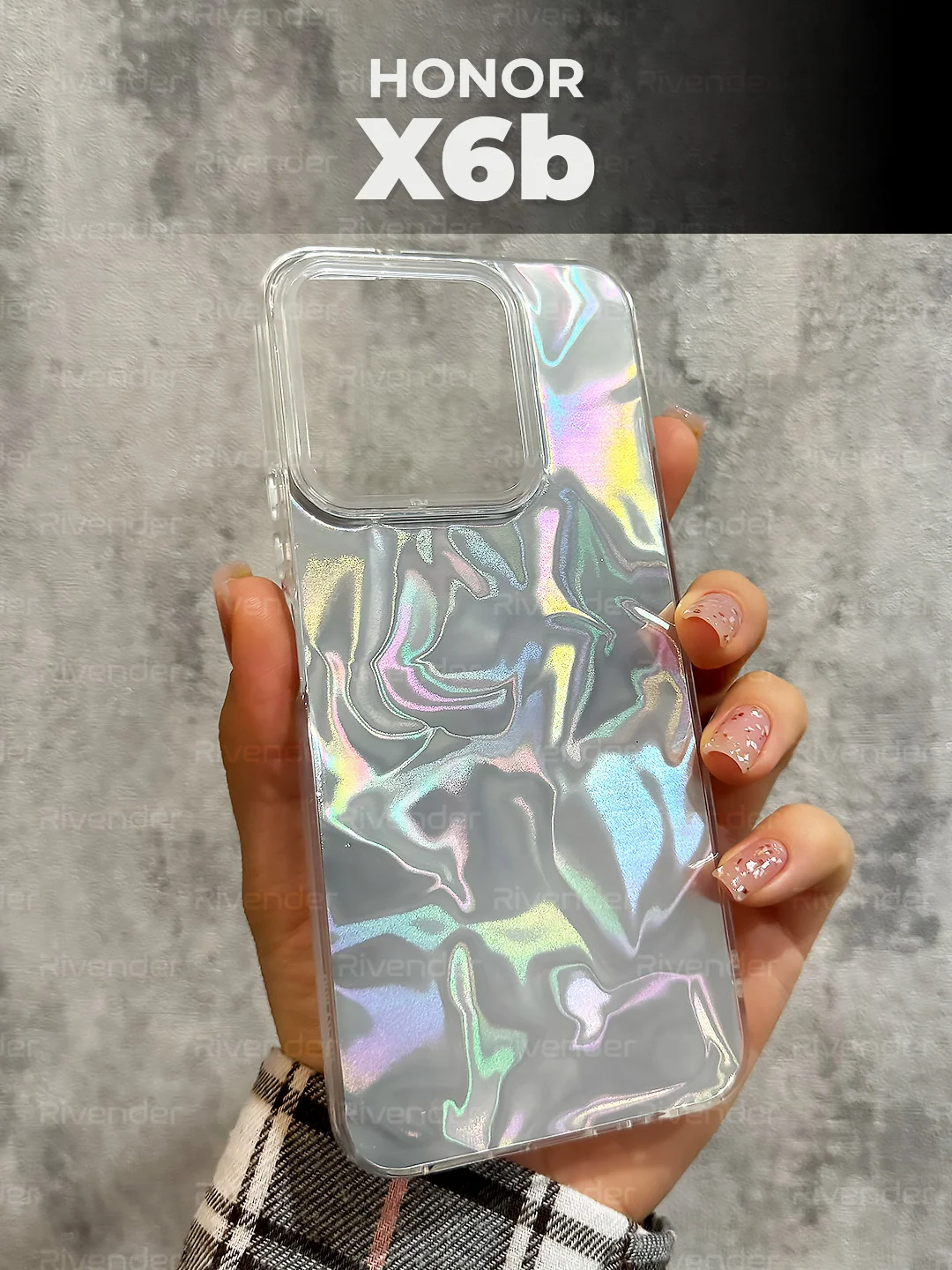 Серый металлик чехол для HONOR X6B (Хонор X6б Икс 6в), переливающийся, с градиентом