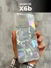 Серый металлик чехол для HONOR X6B (Хонор X6б Икс 6в), переливающийся, с градиентом