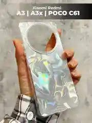 Серый металлик чехол для Xiaomi Redmi A3 / A3X / POCO C61 (Редми А3/A3х), переливающийся, с градиентом