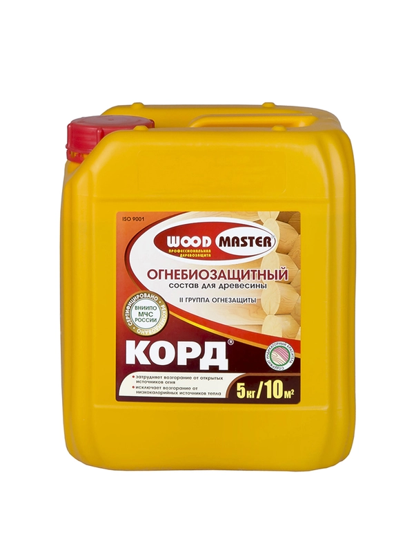 Огнебиозащитный состав для дерева Woodmaster Корд, с индикатором, 5 кг