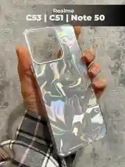 Серый металлик чехол для Realme C53 / C51 / Note 50 (Реалми С53/С51/Ноут 50),переливающийся,с градиентом