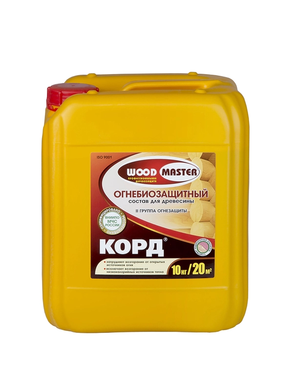 Огнебиозащитный состав для дерева Woodmaster Корд, с индикатором, 10 кг