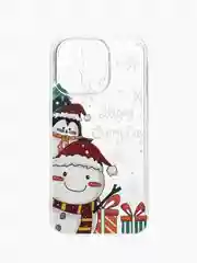 Прозрачный чехол для iPhone 11 12 13 14 15 Pro Max XR Plus mini с принтом новогодний айфон прозрачный