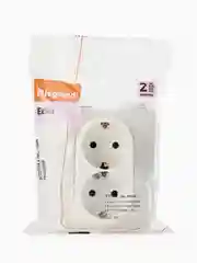 Розетка двойная с заземлением скрытой установки 16А 250В Legrand Etika