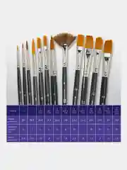 Кисти художественные BRAUBERG ART CLASSIC, набор из 12 штук, в черном пенале, синтетика, 200966