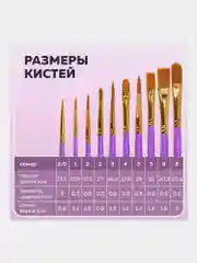 Кисти / кисточки для акварели, гуаши для рисования синтетика Brauberg Набор 10 штук 201029