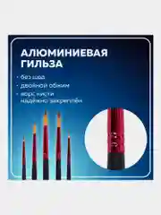 Кисти, кисточки для акварели, гуаши Brauberg 5 штук синтетика, круглая  №1,2,3,4,5, 201025