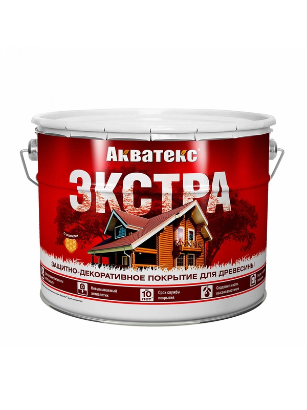 Защитно-декоративное покрытие для дерева Акватекс Экстра, полуглянцевое, 0,8 л, белое