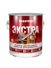 Защитно-декоративное покрытие для дерева Акватекс 2 в 1, полуматовое, 9 л, орех