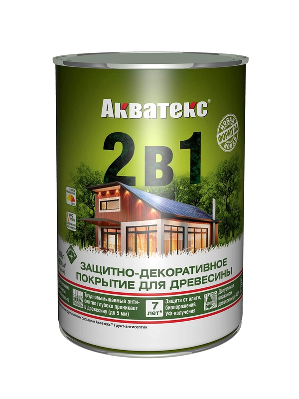 Антисептик для дерева Акватекс Сканди 65121, кроющий, полуматовый, 9 л, лакрица