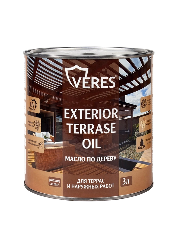 Краска для деревянных фасадов Veres Facade, акриловая, матовая, 0,9 л, спелая вишня