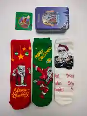 Носки новогодние в стальной коробке, 3 пары