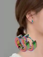Лесной зеленый серьги Unisex, кольца-конго