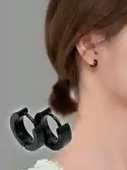 Черный серьги Unisex, кольца-конго
