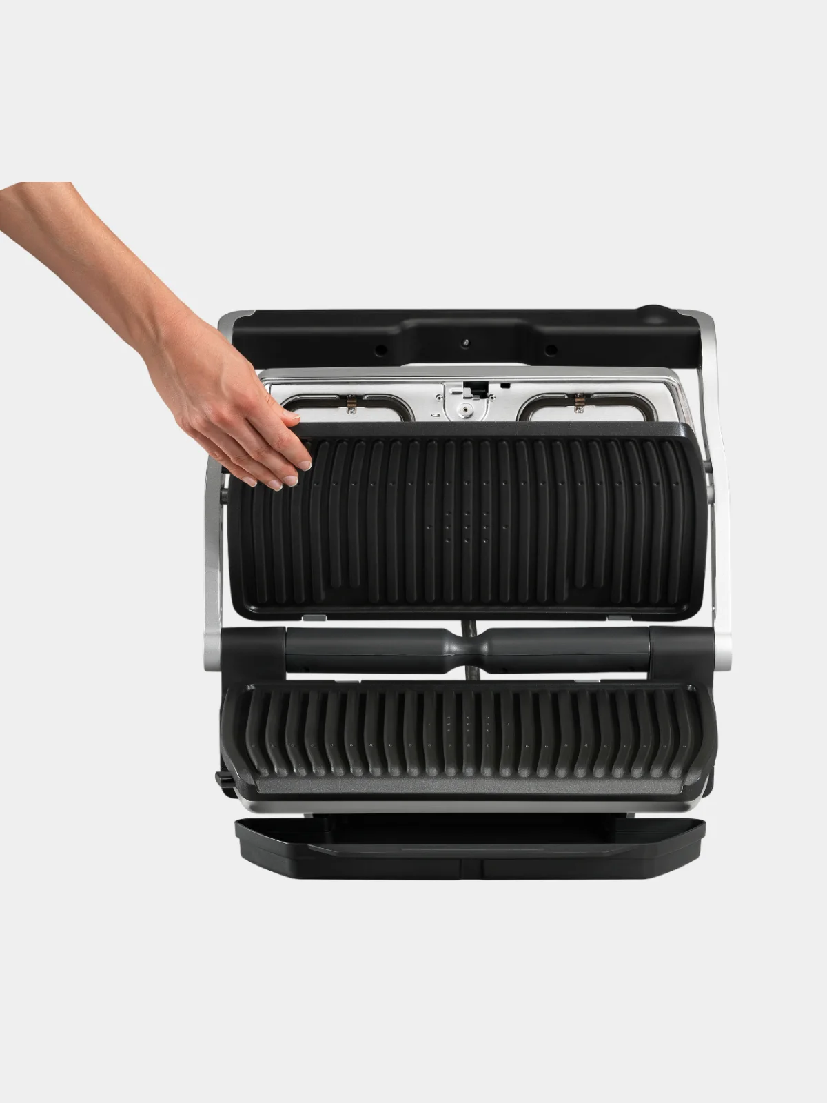 Серебряный умный электрический гриль Tefal Optigrill+ XL GC722D34