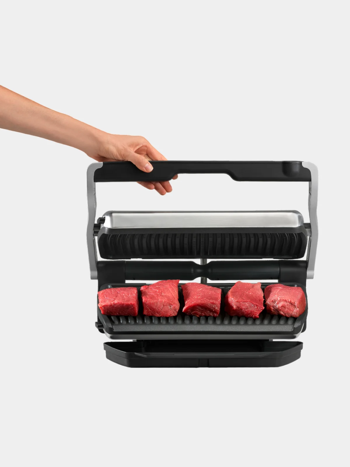 Серебряный умный электрический гриль Tefal Optigrill+ XL GC722D34