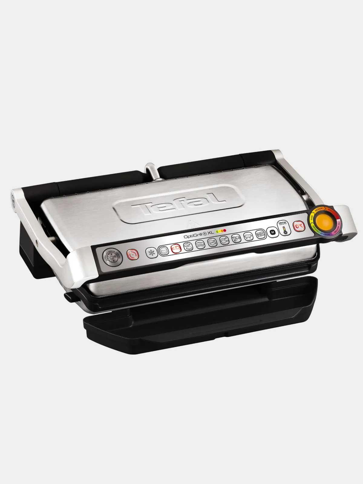 Серебряный умный электрический гриль Tefal Optigrill+ XL GC722D34