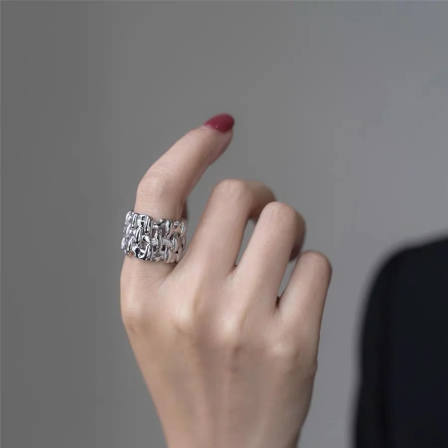 Серебряный кольцо широкое массивное