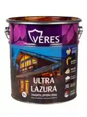 Декоративная пропитка для дерева Veres Gold Lazura №12, глянцевая, 10 л, белая