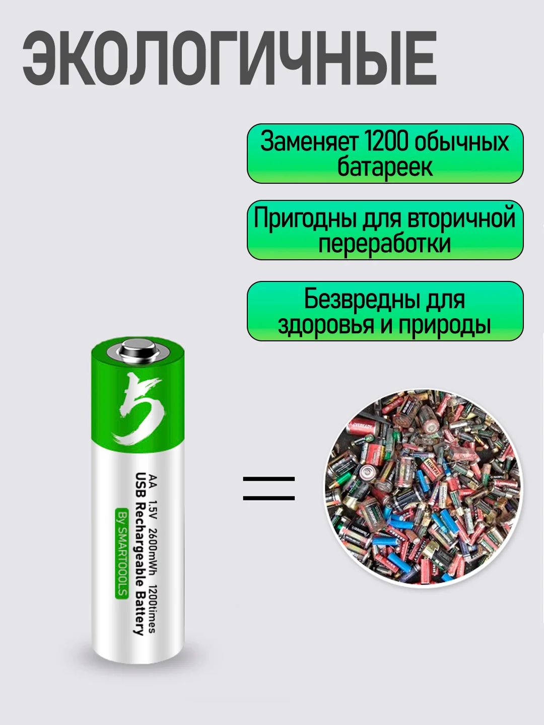 Белый аккумуляторные батарейки с зарядкой от USB, тип АА, ААА, Li-ion, пальчиковые, мизинчиковые