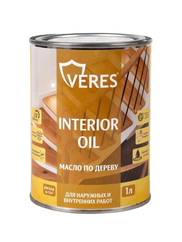 Масло для дерева Veres Interior Oil, 1 л, бесцветное