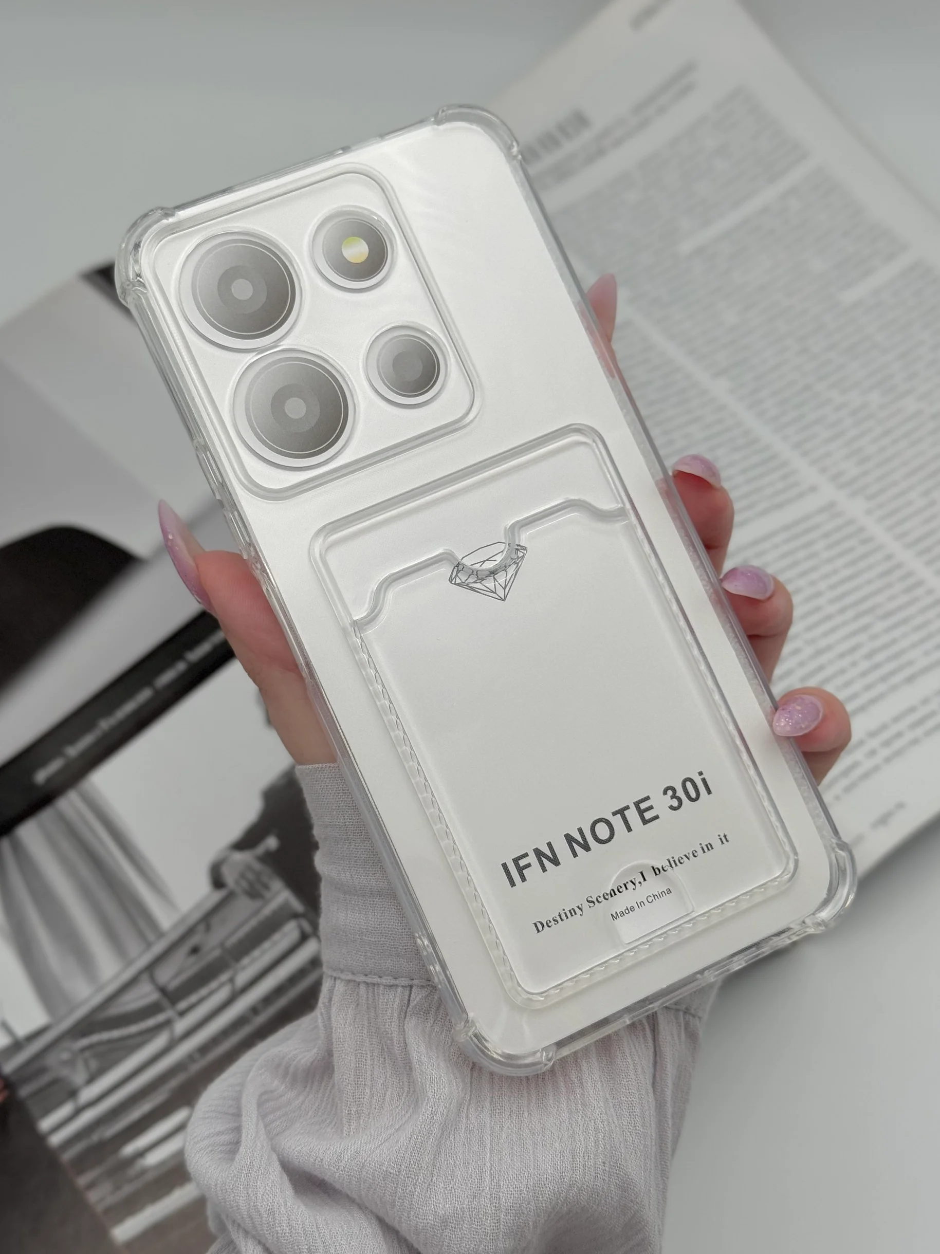 Чехол для Infinix Note 30i, с карманом для карты на инфиникс ноут 30ай
