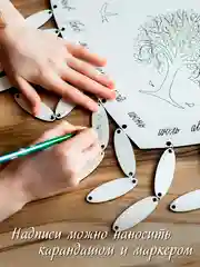 Белый календарь настенный, семейный, деревянный, дней рождений семьи. Вечный календарь