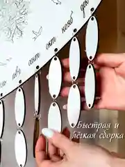 Белый календарь настенный, семейный, деревянный, дней рождений семьи. Вечный календарь