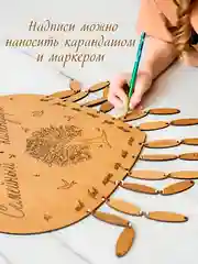 Коричневый календарь настенный, семейный, деревянный, дней рождений семьи. Вечный календарь