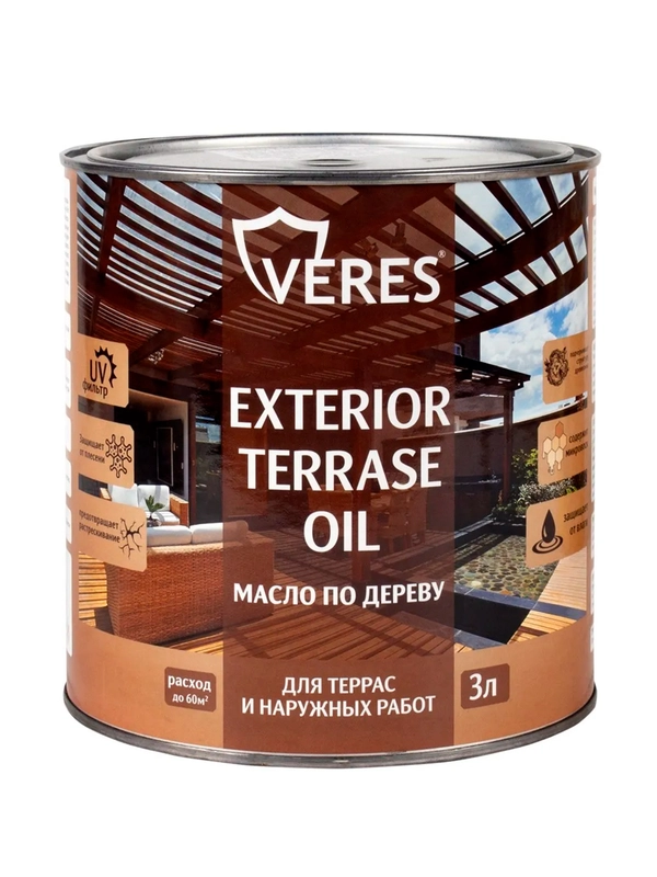 Краска для деревянных фасадов Veres Facade, акриловая, матовая, 2,7 л, бежевая пудра