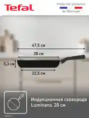 Коричневый индукционная сковорода 28 см Tefal Luminens 04229128