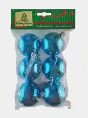 Голубой набор ёлочных шаров, диаметр 6 см, 6 штук