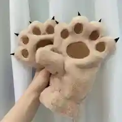 Хаки варежки женские, кошачьи лапки, большой размер