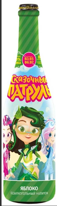 Детское шампанское б/а газированный напиток "Ми-Ми-Мишки" с соком яблоко 750мл