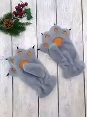 Хром варежки женские, кошачьи лапки, большой размер