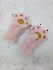 Розовый варежки женские, кошачьи лапки, большой размер