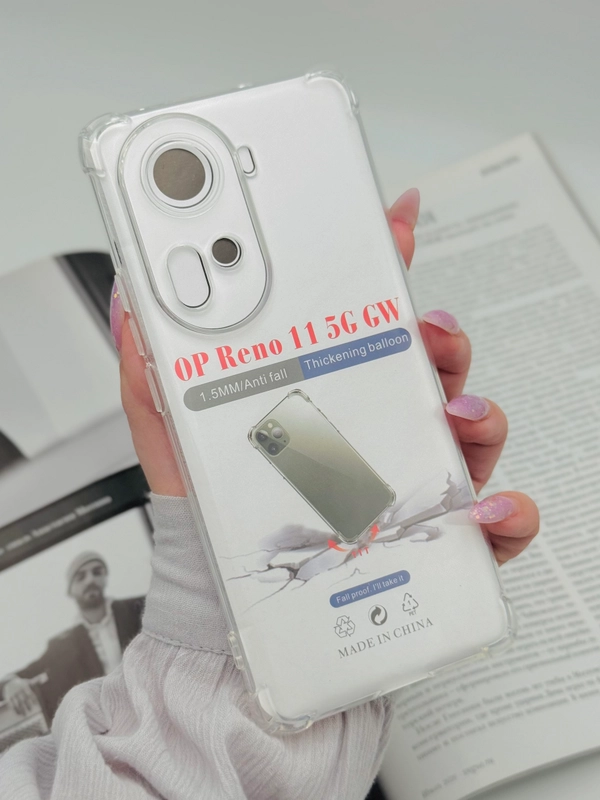 Чехол на Oppo Reno 11 5G, прозрачный силикон, противоударный, Оппо Рено 11
