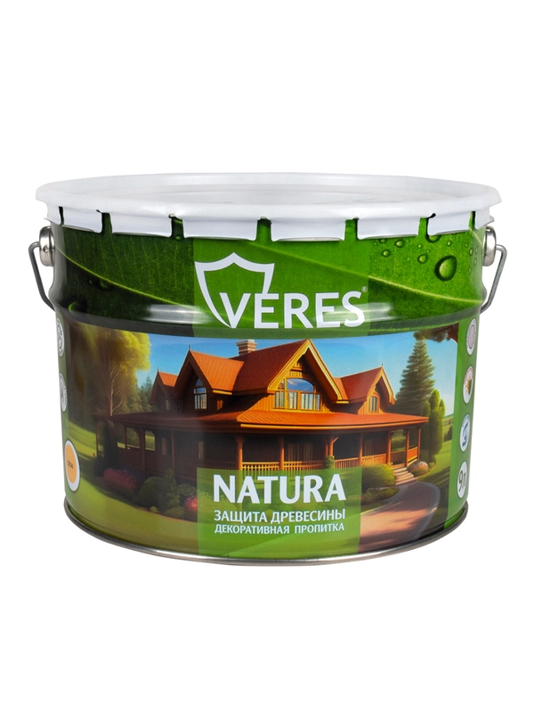 Декоративная пропитка для дерева Veres Factura, полуматовая, 3 л, рябина