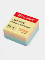 Блок для заметок самоклеящиеся, Brauberg, Пастельный, 76х76 мм, 400 листов, 122856