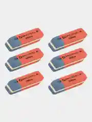 Ластик Brauberg "Ultra" 6 шт, 41х14х8 мм, красно-синие, натуральный каучук 229599