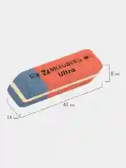 Ластик Brauberg "Ultra" 6 шт, 41х14х8 мм, красно-синие, натуральный каучук 229599
