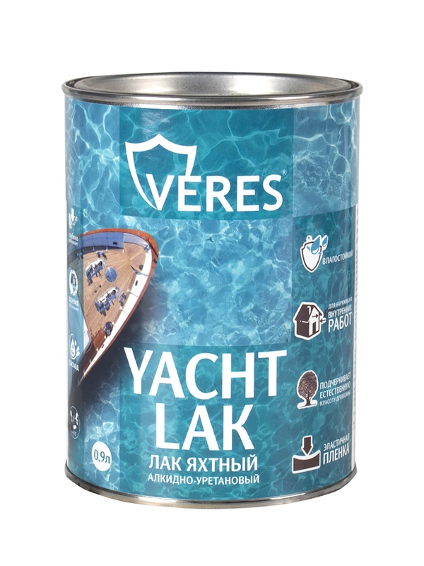 Лак яхтный Veres, алкидно-уретановый, матовый, 0,9 л