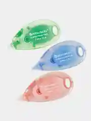 Корректирующая лента Brauberg Pastel, 5 мм x 12 м, механизм перемотки, 3 шти, 271252