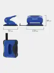 Дырокол для бумаги канцелярский Brauberg Jet Pro, до 20 листов, сине-черный