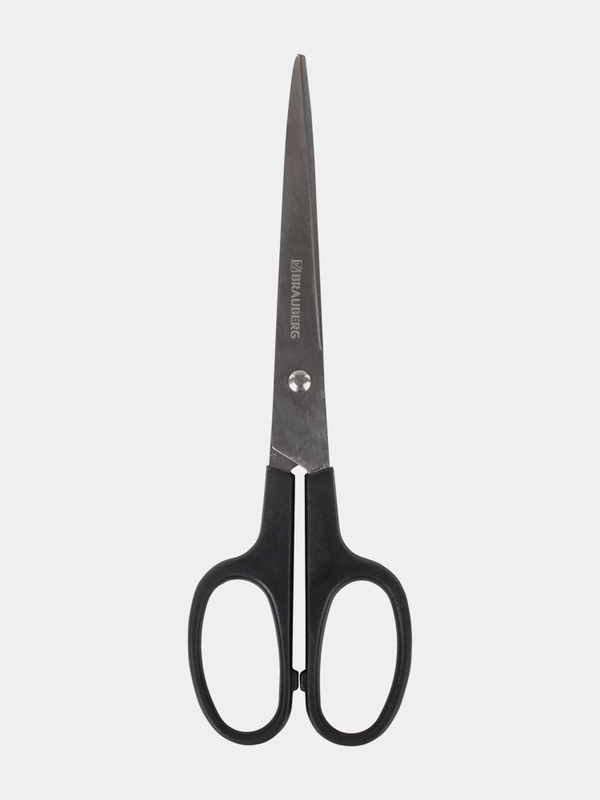 Ножницы канцелярские Brauberg "Standard", классическая форма, 180 мм, черные, 237096
