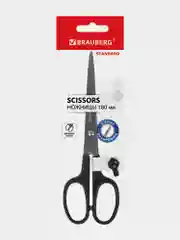 Ножницы канцелярские Brauberg "Standard", классическая форма, 180 мм, черные, 237096