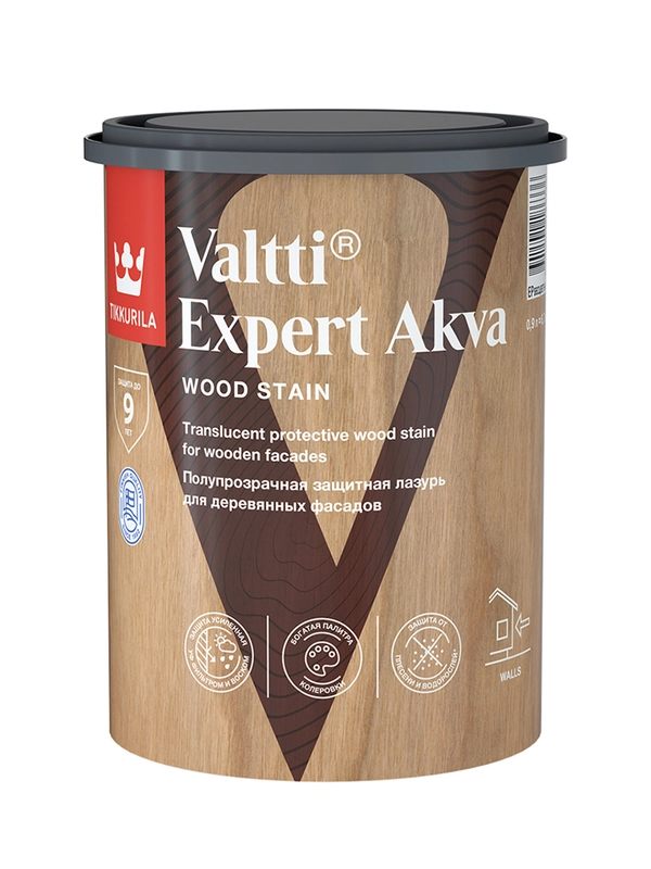 Декоративный антисептик Valtti Expert Akva (Валтти Эксперт Аква) TIKKURILA 0,9л тик