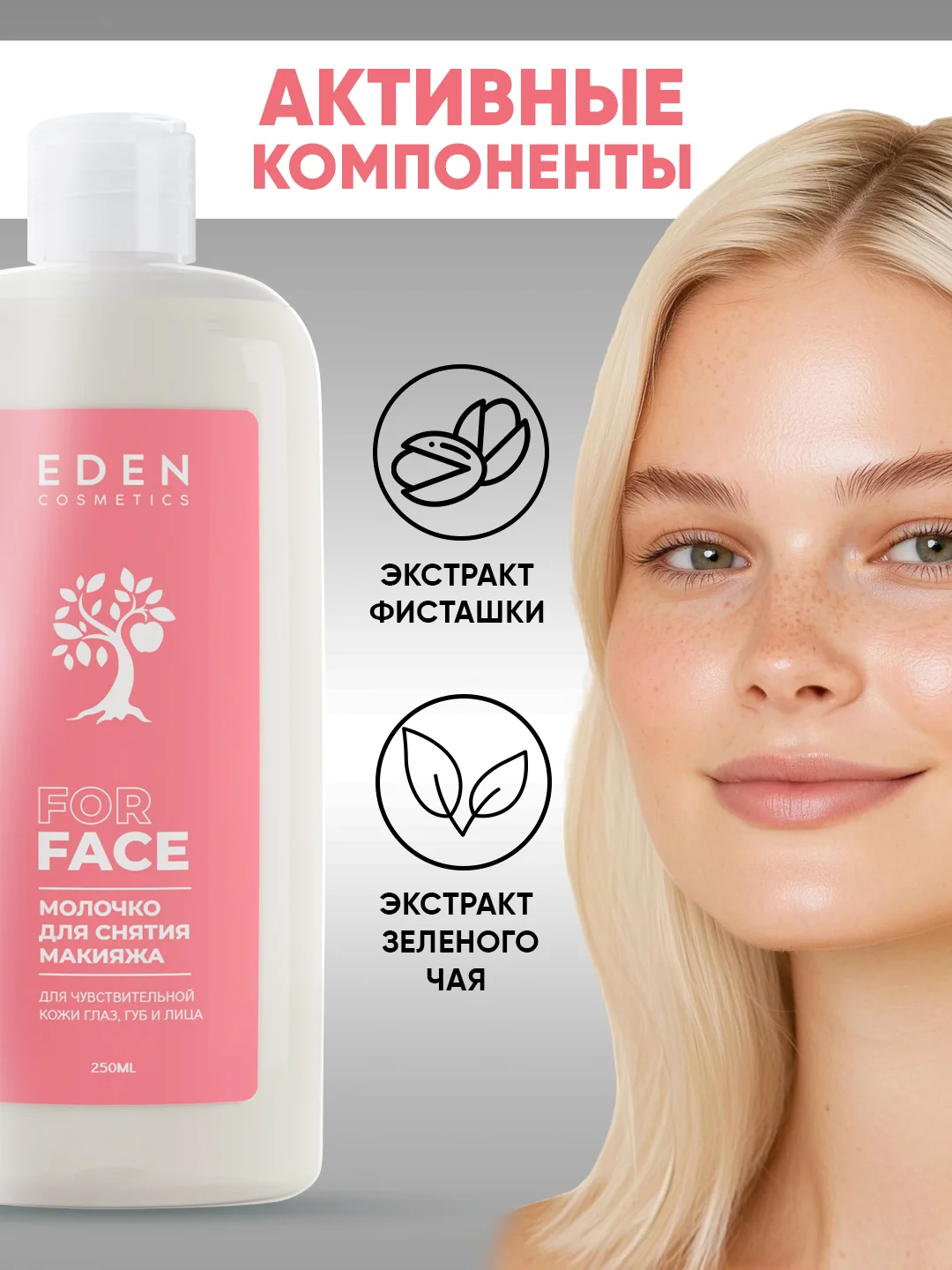 Набор EDEN Молочко для снятия макияжа 250мл + Тоник увлажняющий 250мл